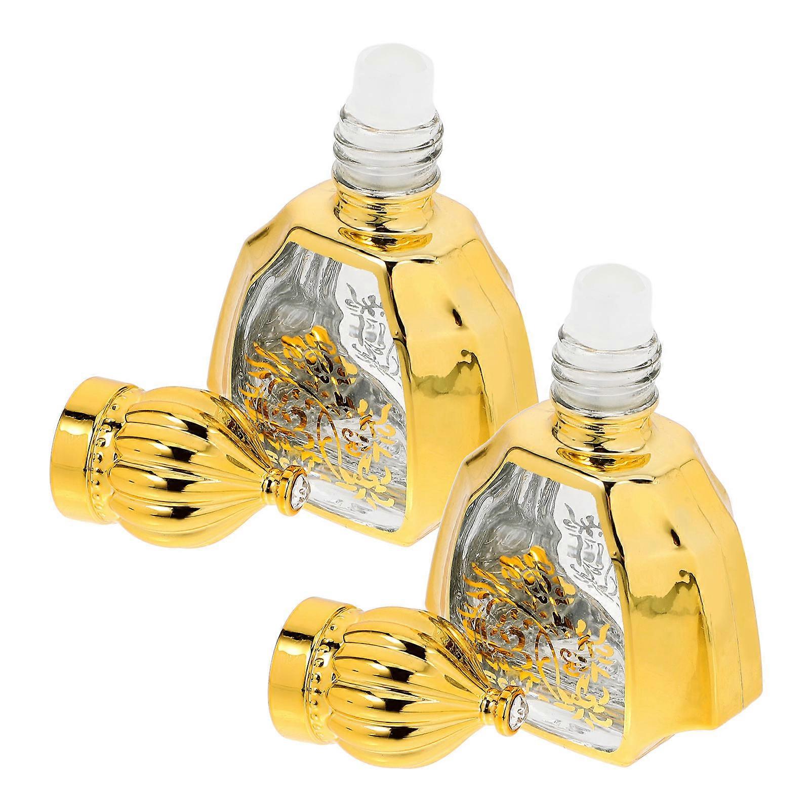Refillable Glass Essential Oil Roller Bottles Vintage Style Leak Proof Portable Perfume Containers for Travel Aromatherapy