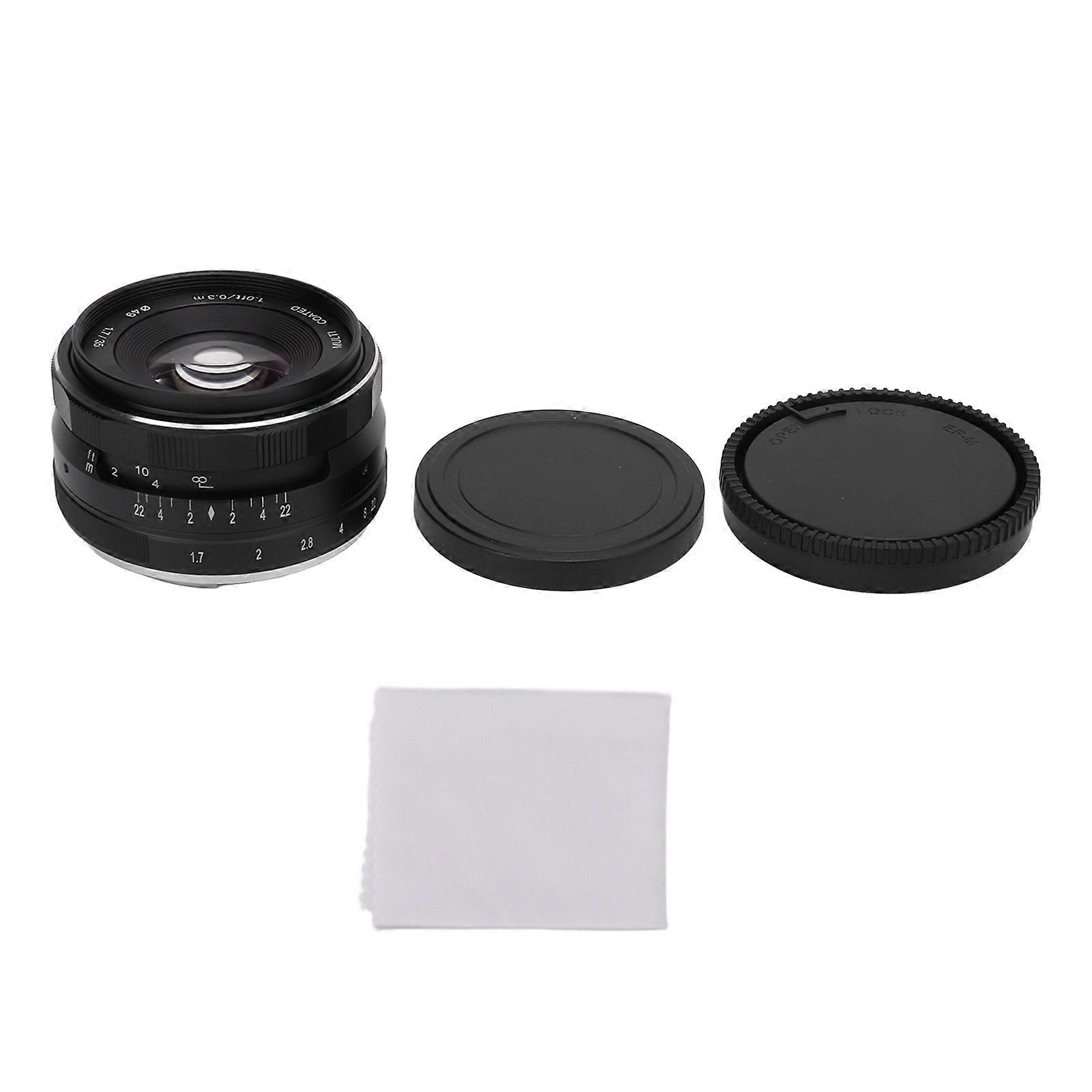 Meike 35mm F1.7 Lens APS C Frame Manual Prime Lens Large Aperture with for EF M Mount for M1 M2 M3 M10 M50 M6II M200 M100