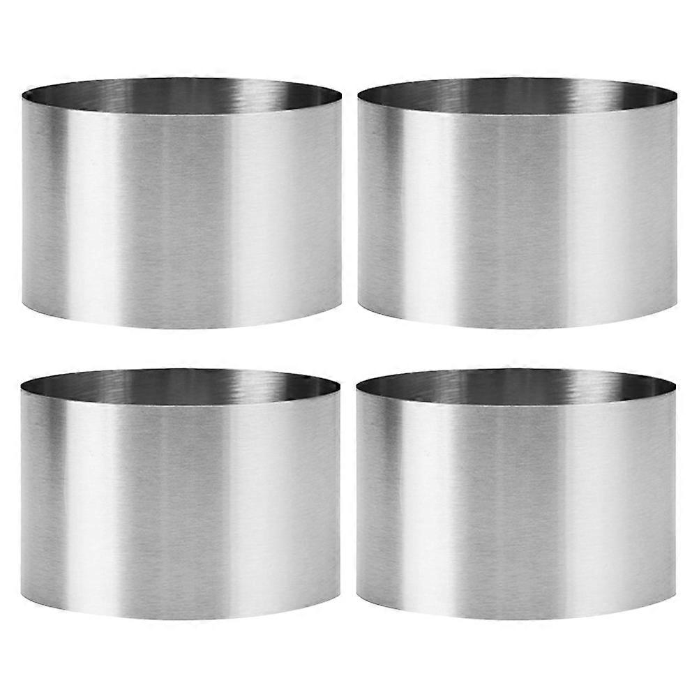 Runde bakeringer i rustfritt stål for småkaker og desserter 4 deler formsett