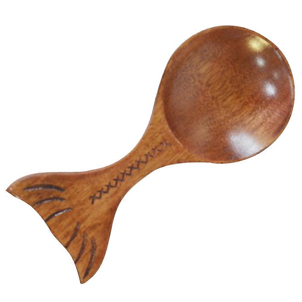 Wooden Coffee Scoop for Baking Easy to Use Kitchen Tool Comfortable Grip Coffee Color