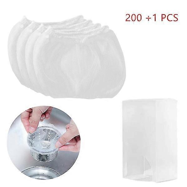 200 Pcs White Drain Filter Garbage Bags Anti-Clogging Mesh Sink Strainers