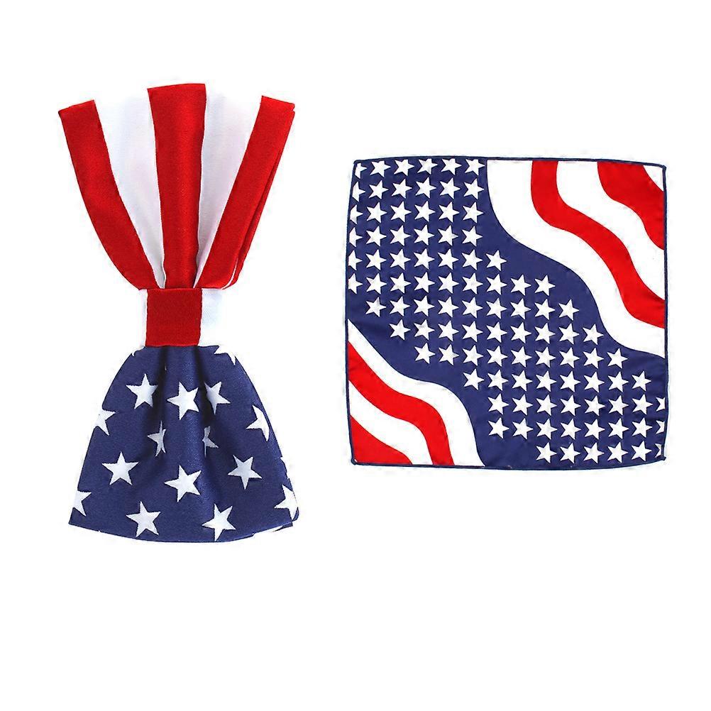 Independence Day Polyester Tie with Star Stripe Patterns for Party Costume and Gifts Assorted Color