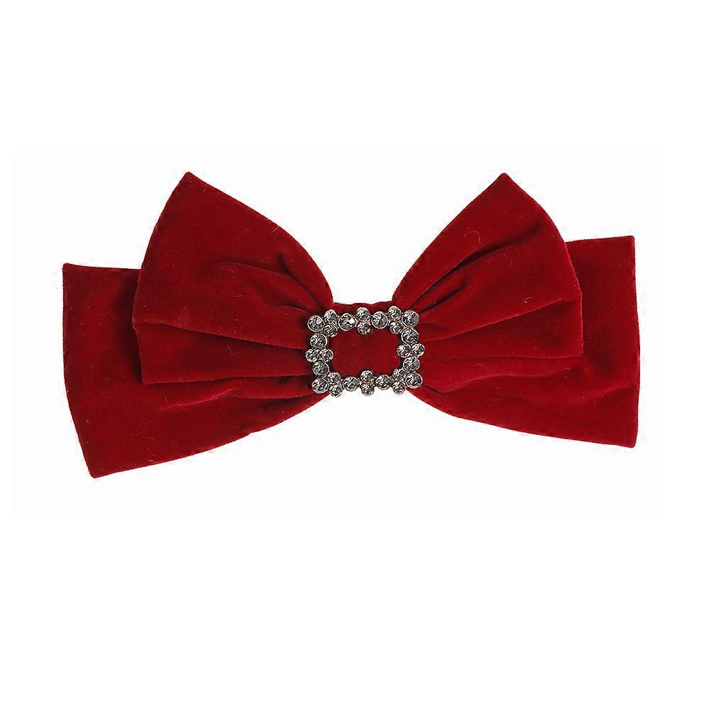 Elegant Bow Hairpin for Women Hair Decoration Gift 1Set Red Lint Material