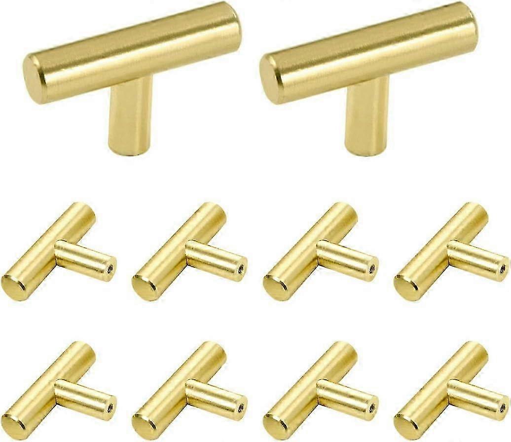 2025 10pcs Drawer Knobs, Single Hole Cabinet Pulls and Knobs Gold T Bar Kitchen Cabin |-4