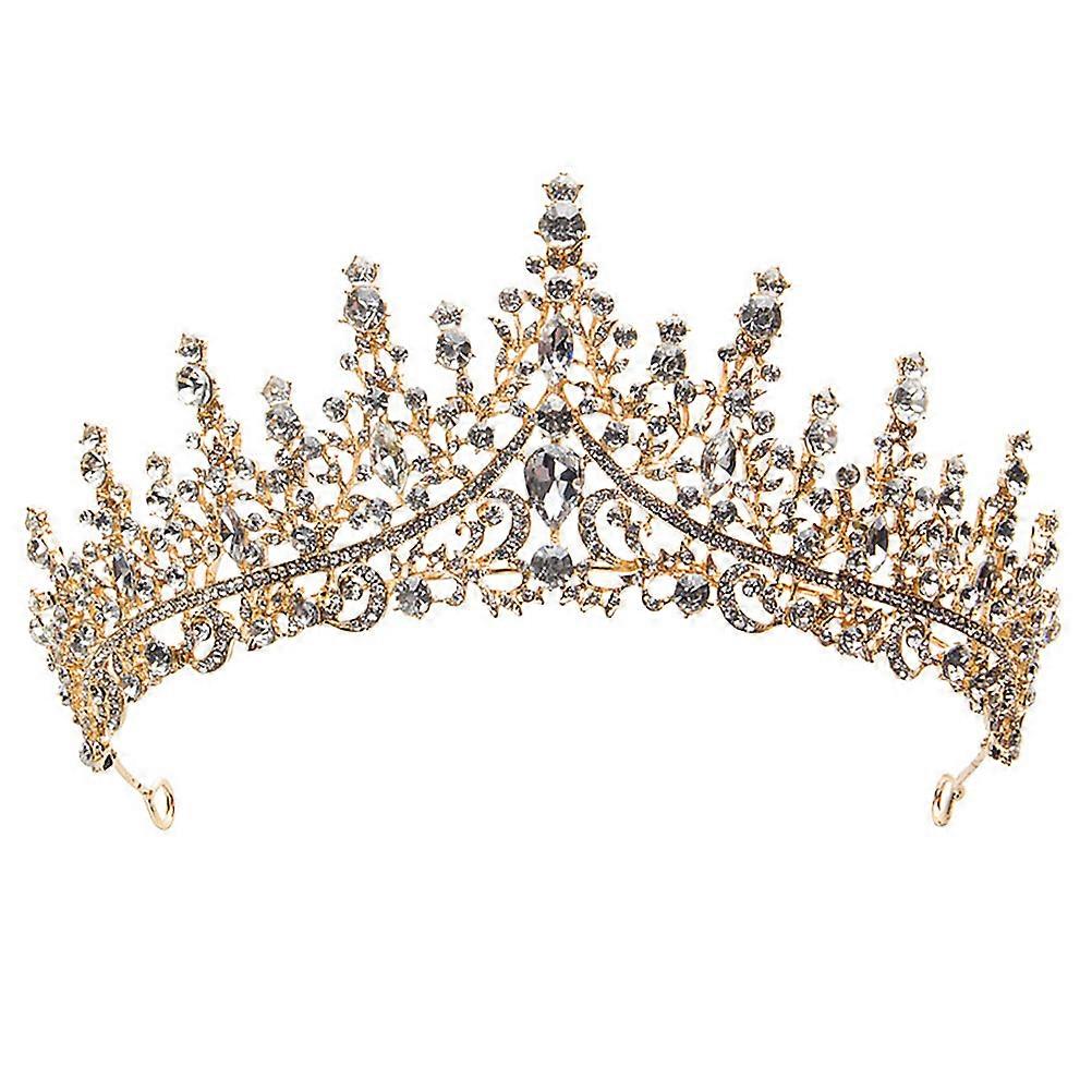Shiny Bridal Crown Alloy Rhinestone Wedding Hair Accessory Elegant Lightweight Durable Design for Engagements Birthdays Special Occasions