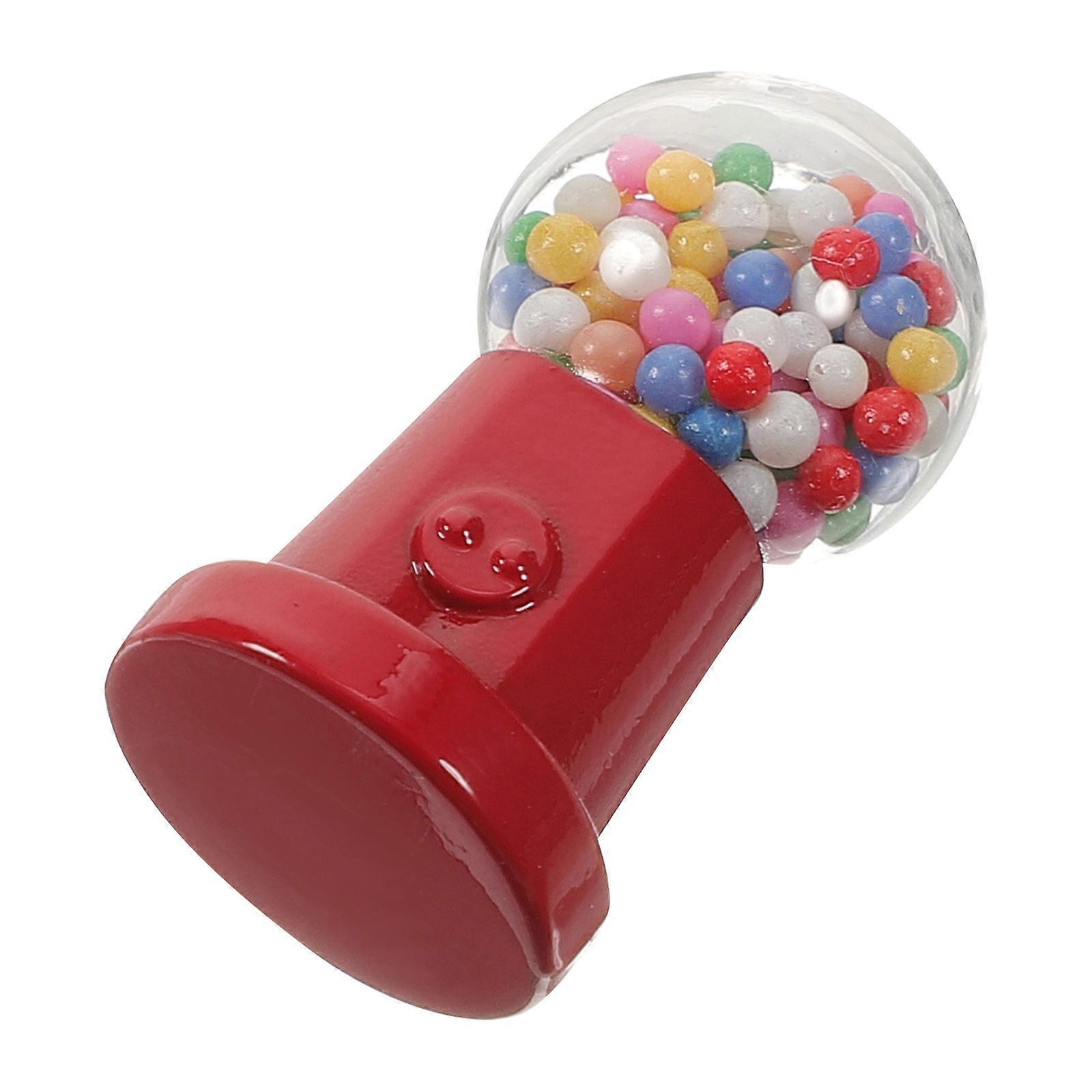 Red Miniature Candy Machine Doll House Decoration Alloy and Plastic Lifelike Design for Micro Landscape Model