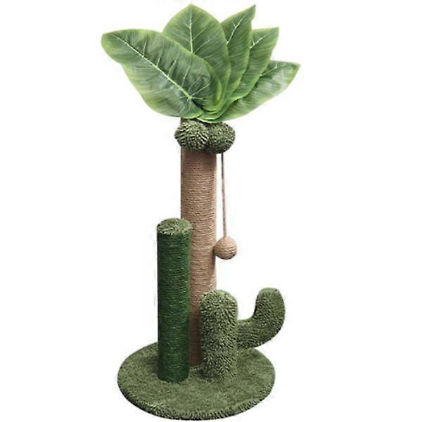 Cat Tree, 50 cm Scratching Post with Balls, Natural Sisal Multi-Storey Climbing Tree and Soft Mat Cover Base