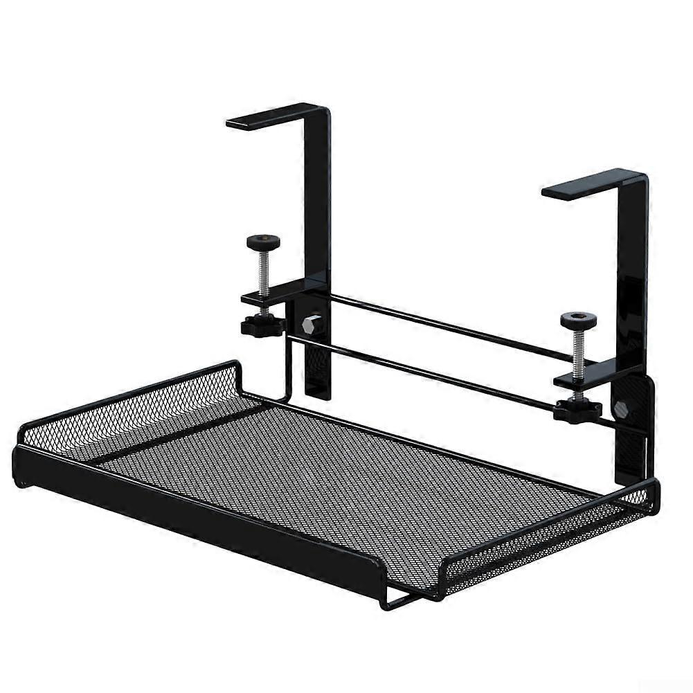 Under-Desk Cable Management Solution With Adjustable Shelf Height 4.5-8.5 Cm, Black, Large