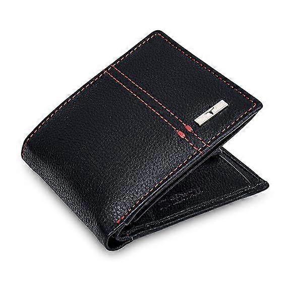 Liam Black/Red Leather Wallet for Men