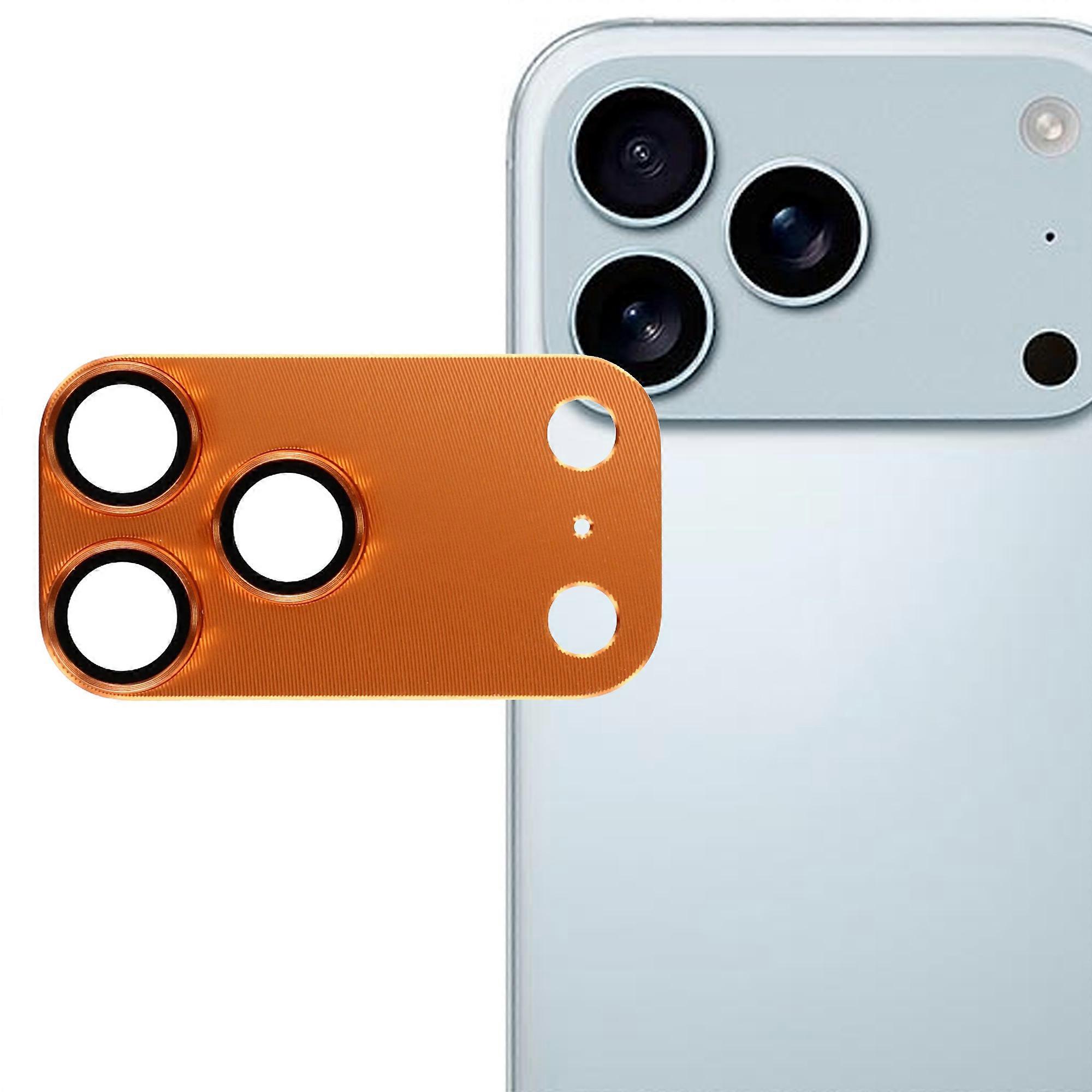 iPhone 17 Pro カメラ レンズ プロテクター CD 静脈一体型メタル強化ガラス レンズ フィルム オレンジ