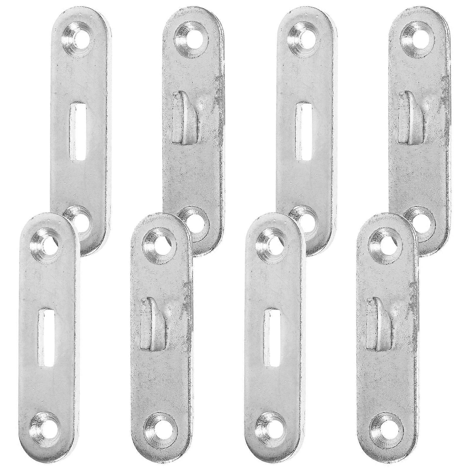 Metal Connector Bed Rail Fitting 4 Pairs for Bed Assembly Featuring Single Button Plate Design