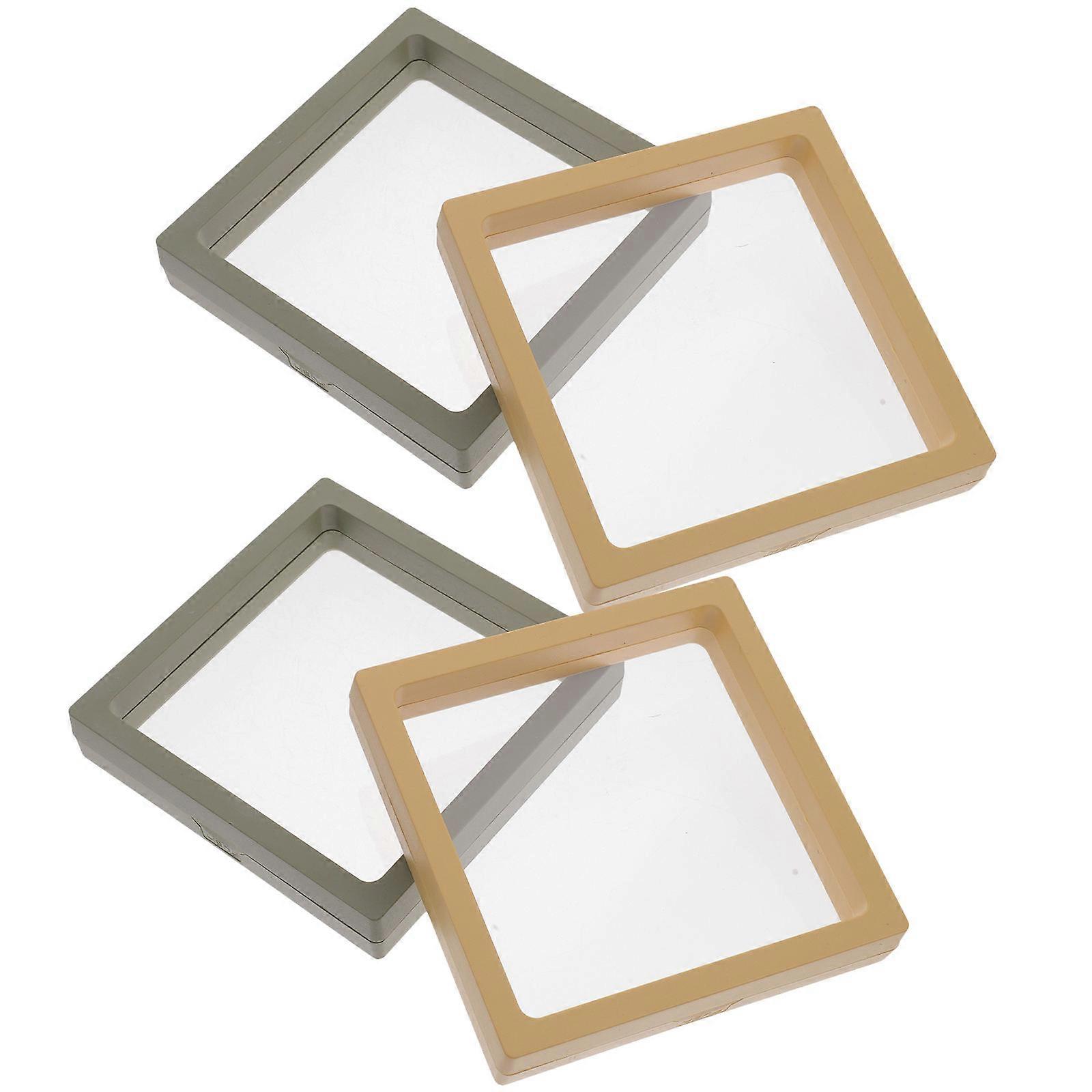 Transparent Jewelry Display Frame Featuring Floating Design For Elegant Storage Of Jewelry Artifacts Ideal For Women 4Pcs