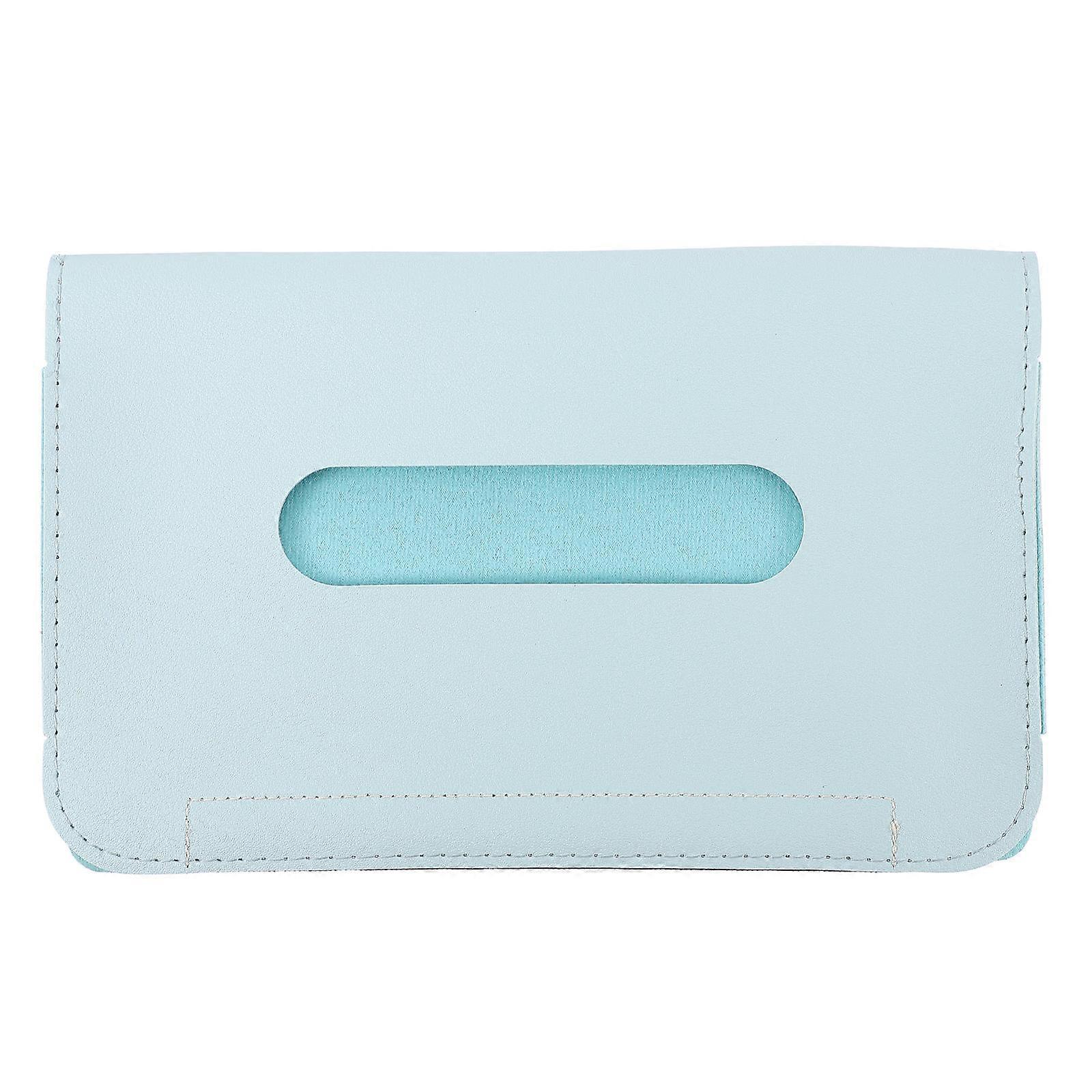 Blue Car Tissue Box for Sun Visor Practical Napkin Storage Container with Fixed Position 1 Pc