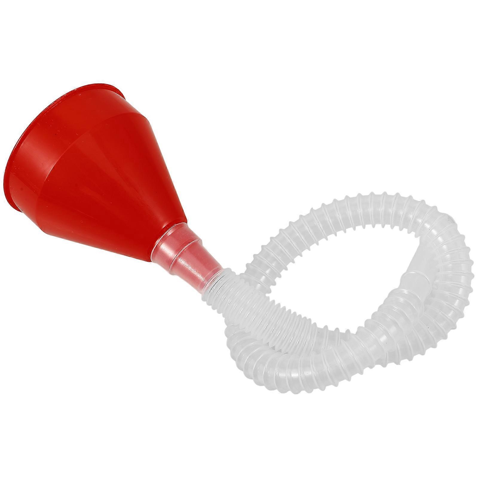 Thick Plastic Motorcycle Oil Funnel with Flexible Hose and Fine Mesh Filter – Reliable Fuel and Transmission Fluid Funnel for Cars and Motorcycles