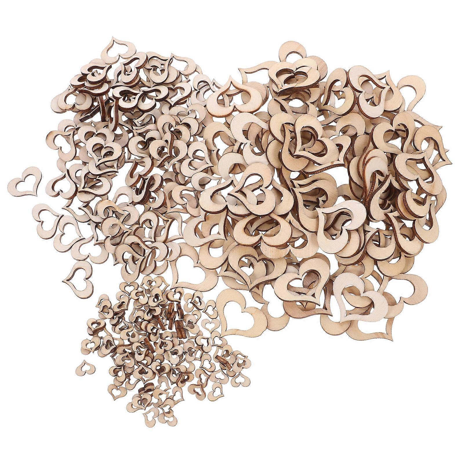Valentine's Day Heart Cutouts 300Pcs Wood Decoration Suitable For Home Decoration Romantic Style Crafting