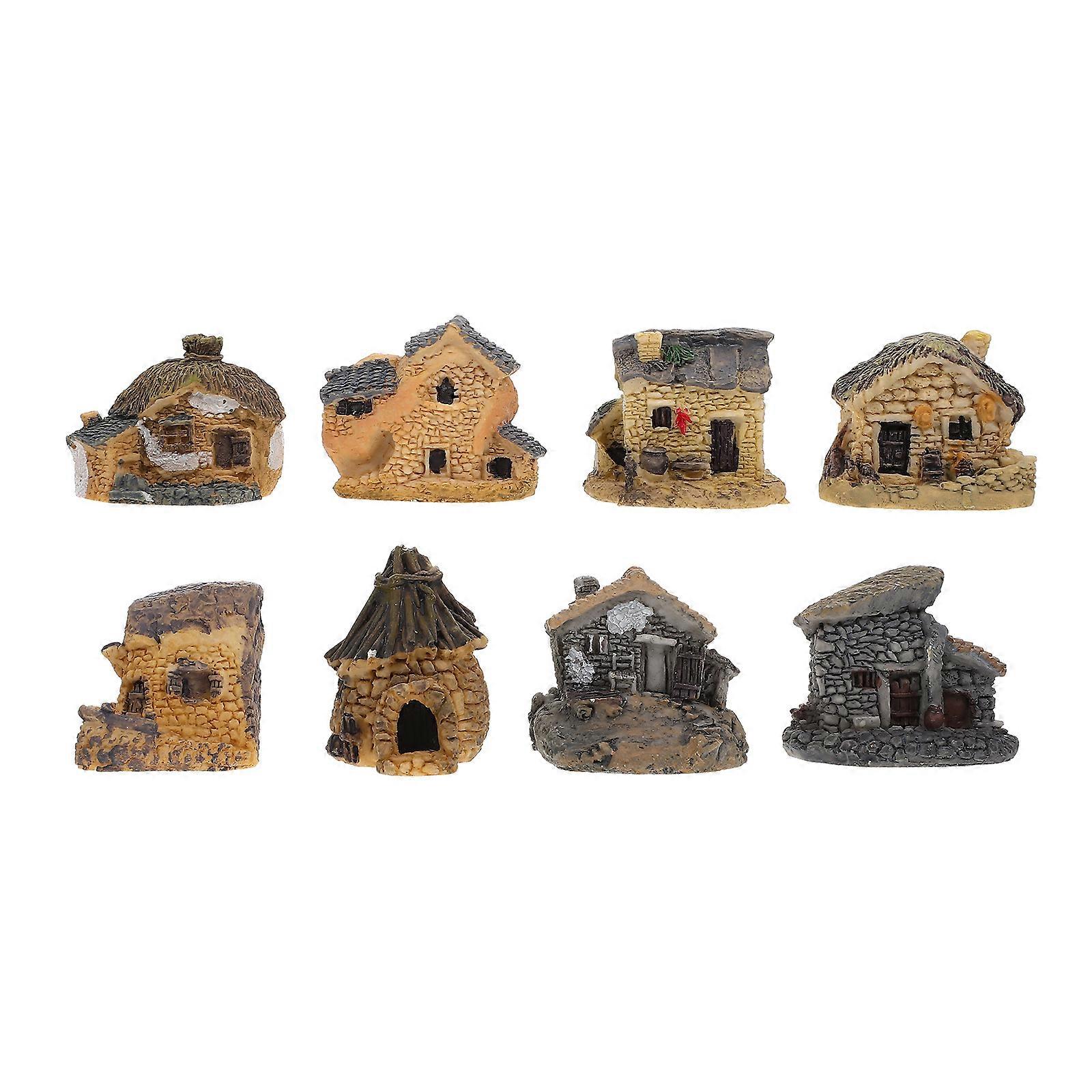 Here's a refined and professional product description based on the input you provided:
**8pcs Resin House Ornaments – Micro Landscape Fairy