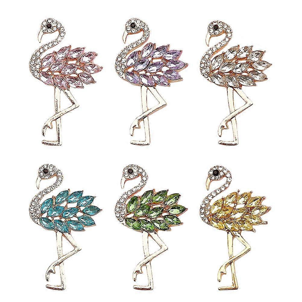 Flamingo Shaped Decorative Accessories for DIY Crafts Clothes and Phone Case Decor 6pcs Assorted