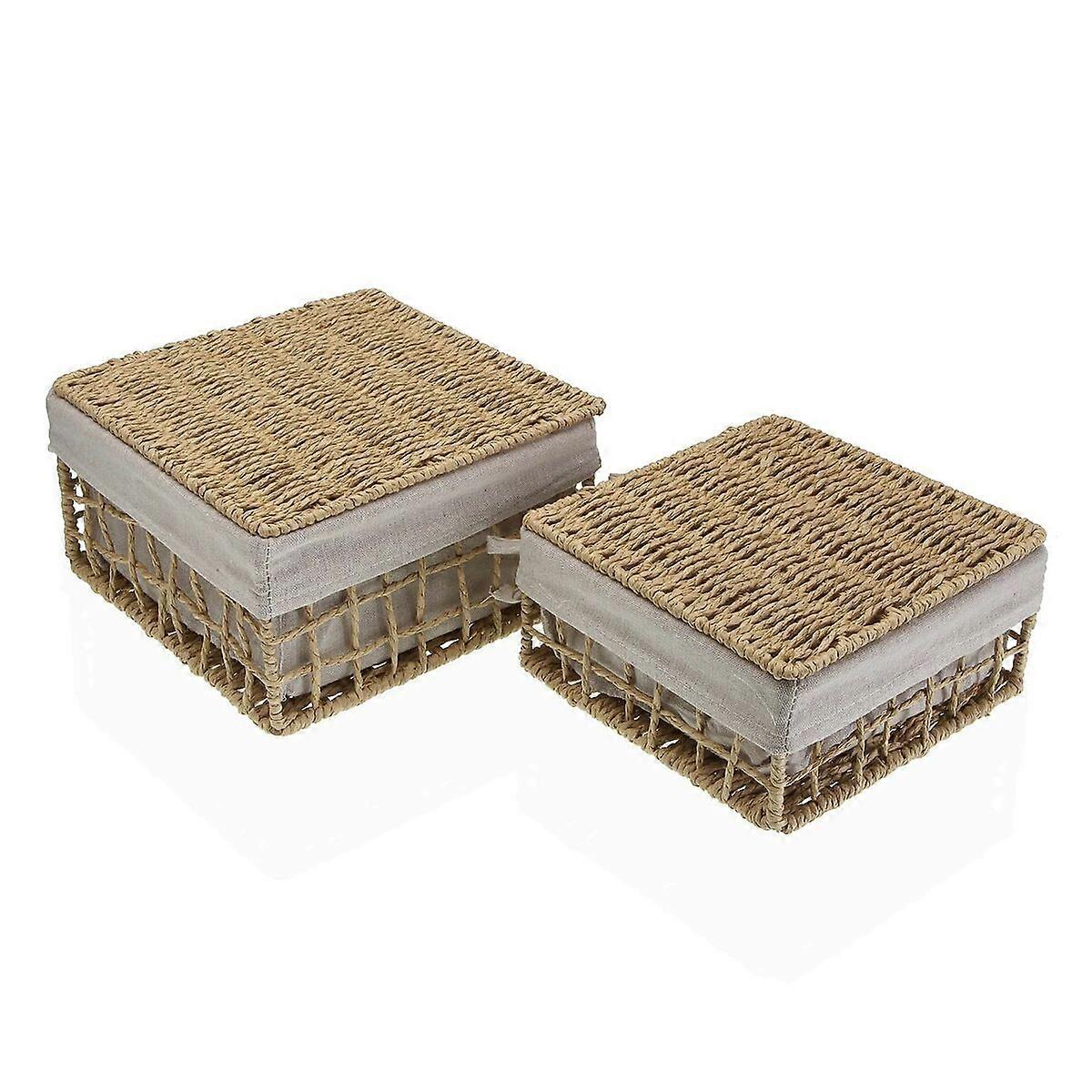 Laundry Basket Versa Nadir Brown Marine algae 23 x 12,5 x 23 cm