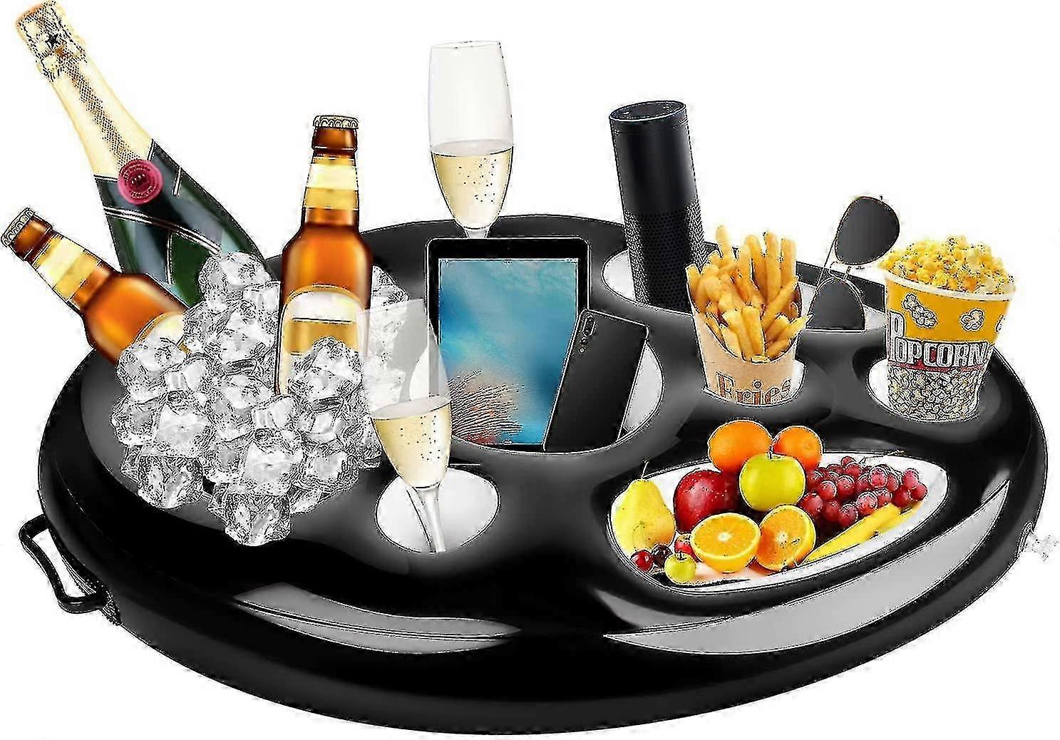 Large Inflatable Pool Float with 8 Drink Holders for Beverages Cups