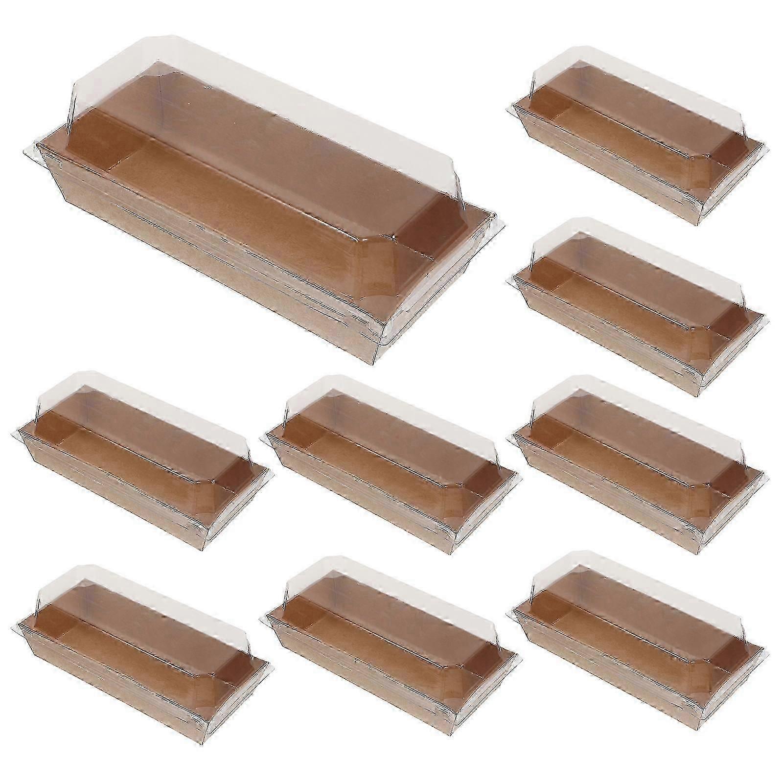 50pcs Large Sushi Sandwich Paper Box with Lids 19X8.5X6CM Swiss Roll Container