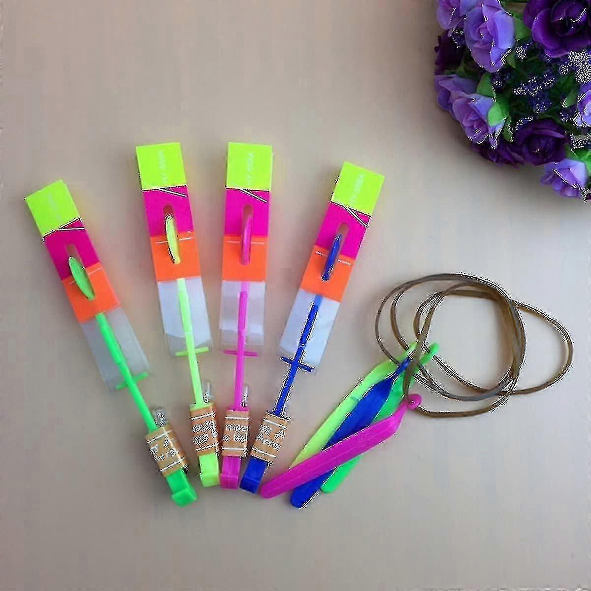 48pc LED Light Arrow Rocket Helicopter Flying Toy - Party Fun Gift Elastic
