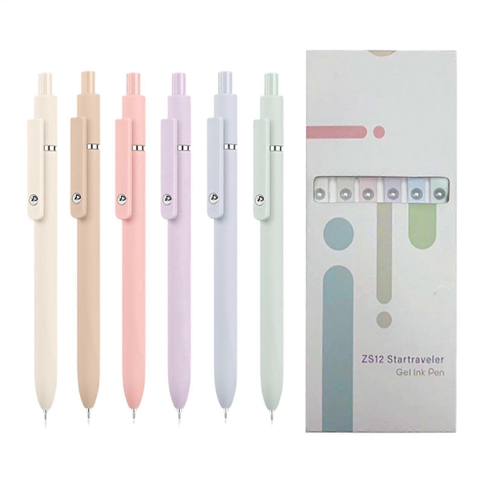 Gel Pen for Writing, Fast-Drying 0.42 mm Fine Tip, Smooth Ergonomic Grip for Journals and Notes, Set of 6