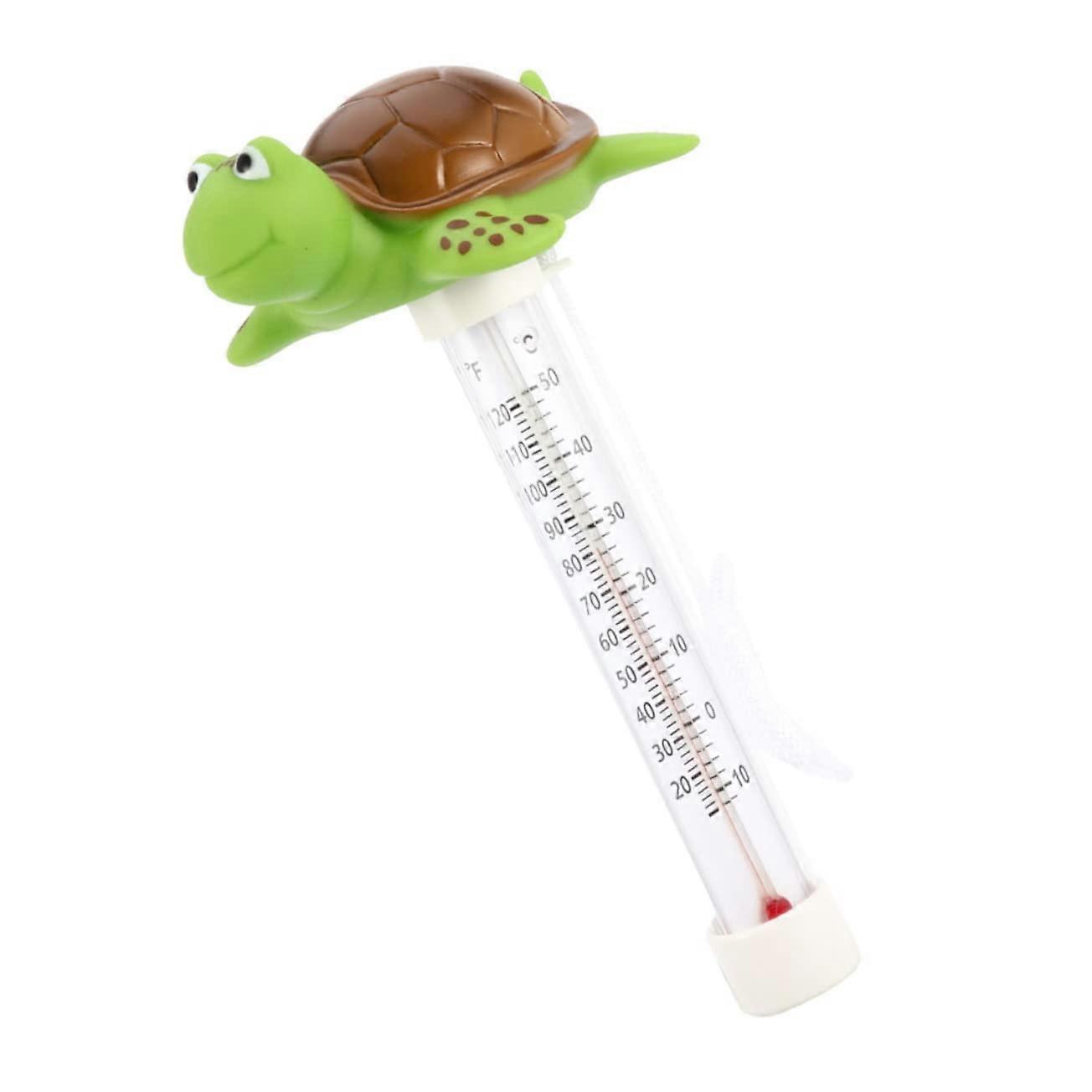 Floating Pool Thermometer for Swimming Pools and Spas, Child-Friendly Green Turtle Design, Accurate Water Temperature Gauge