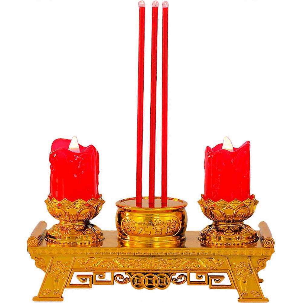 Candlestick Holder in Retro Chinese Style for Special Occasions Like Weddings Made with Red Plastic 1Pack