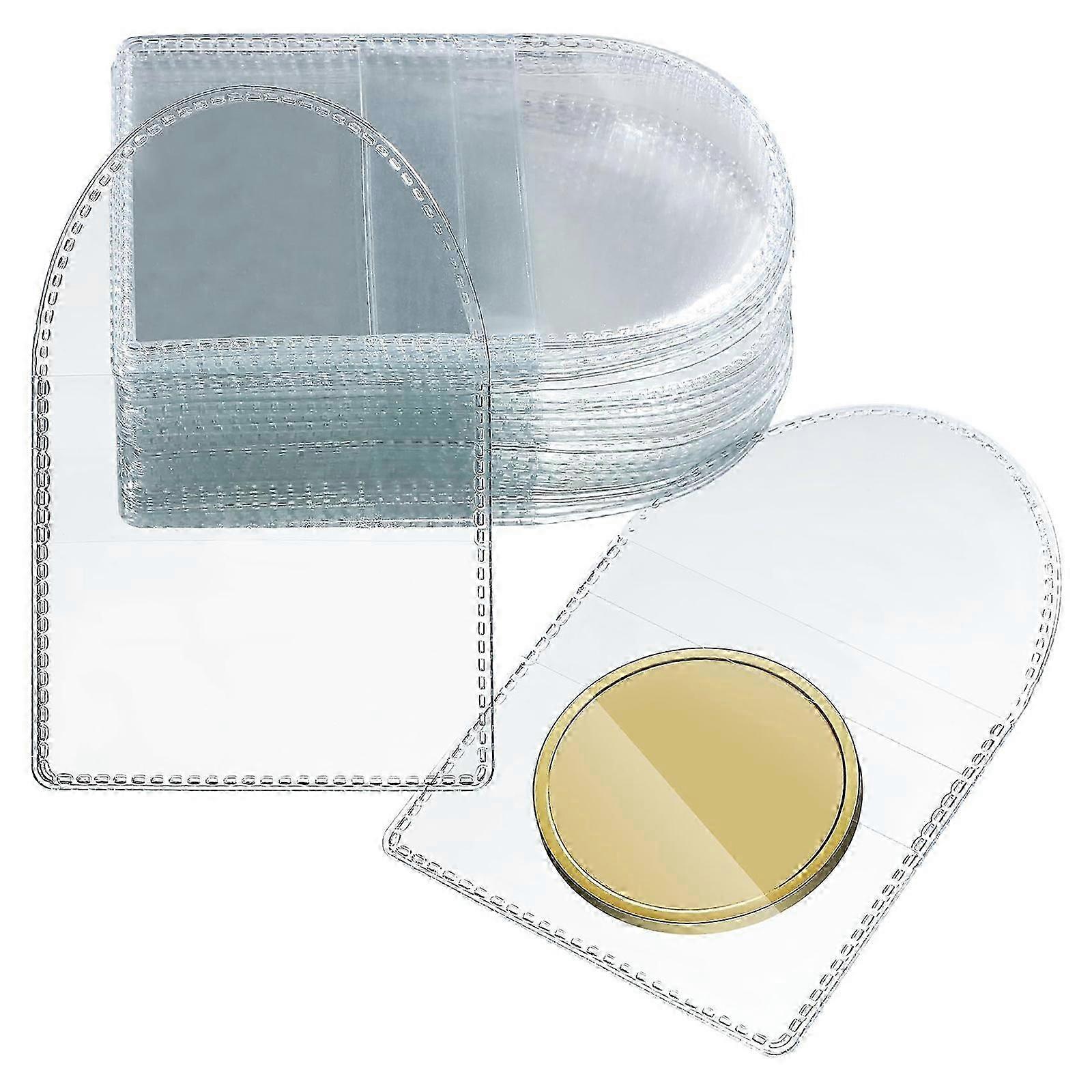 50Pcs Coin Protectors Clear Coin Holders for Coin Collectors Protector Single Pocket Coin Sleeves Coin Storage Sleeves