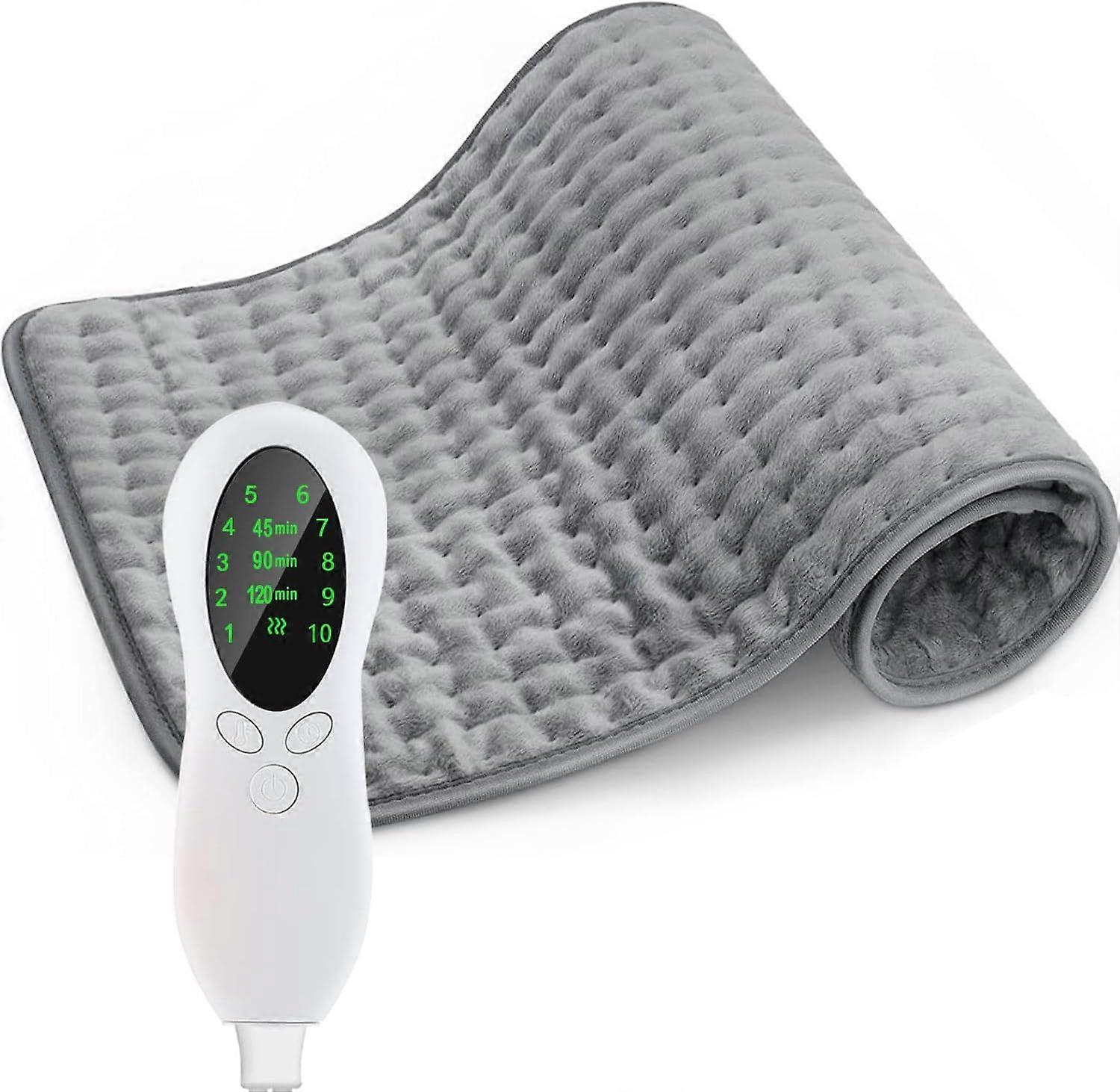 60x30cm heating pad with 10 temperature settings and 3 timers with auto shut-off