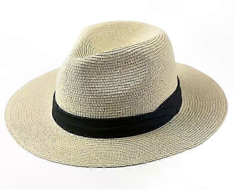قبعة كلاسيك واسعة الحواف للرجال والنساء - مقاس كبير 64 سم قبعة شمس فيدورا بيتش للأزواج مقاس كبير الرأس بنما ستايل