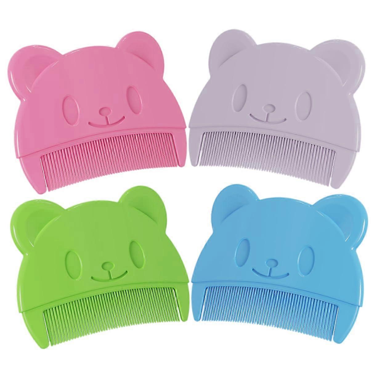 4pcs Silicone Bath Brush Set for Newborns, Cradle Cap Scalp Shampoo Scrubber in Blue, Pink, Green, Purple
