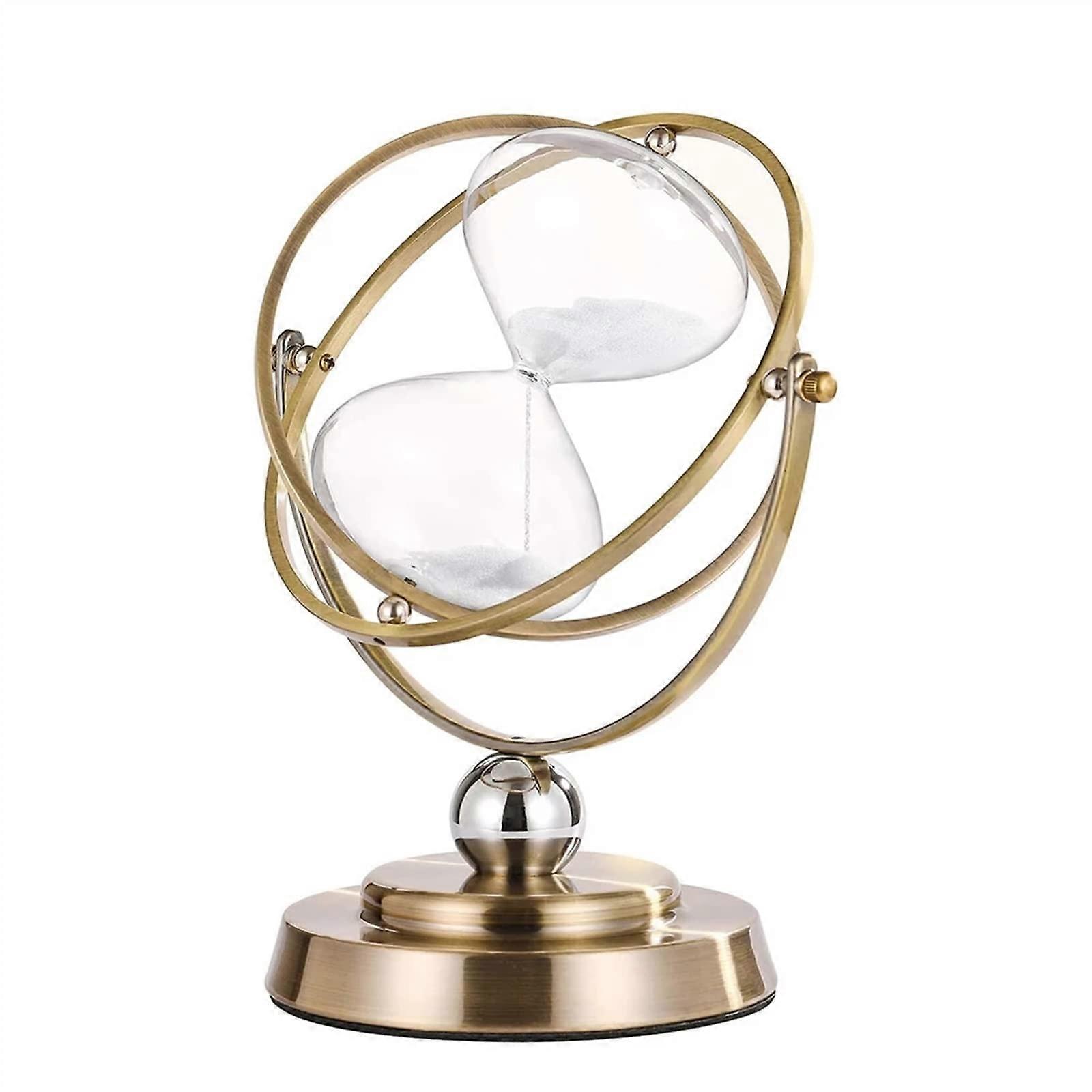 Hourglass Timer, 360-Degree Rotating European Metal, 60-Minute Brass; 30-Minute Brass Version, Home Office Kitchen Timer