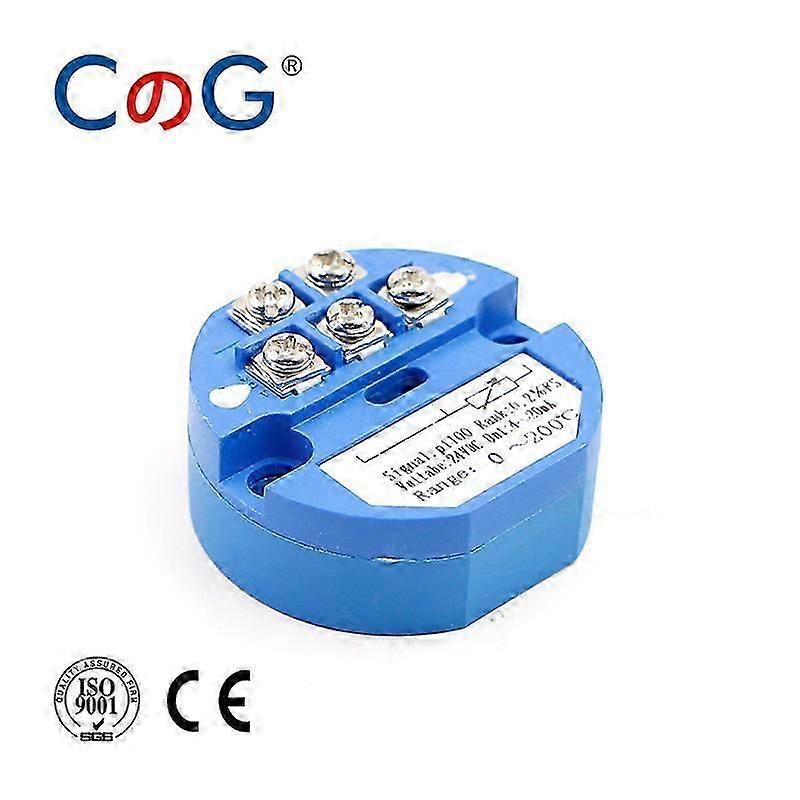 PT100 to 4-20mA 0-600 Celsius Thermal Resistance Converter RTD Input 4-20mA Output Head-mounted Temperature Transmitter