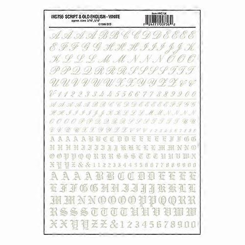 Woodland scenics WMG756 Script Old English White Dry transfer Suitable for several scales Spares Scale model