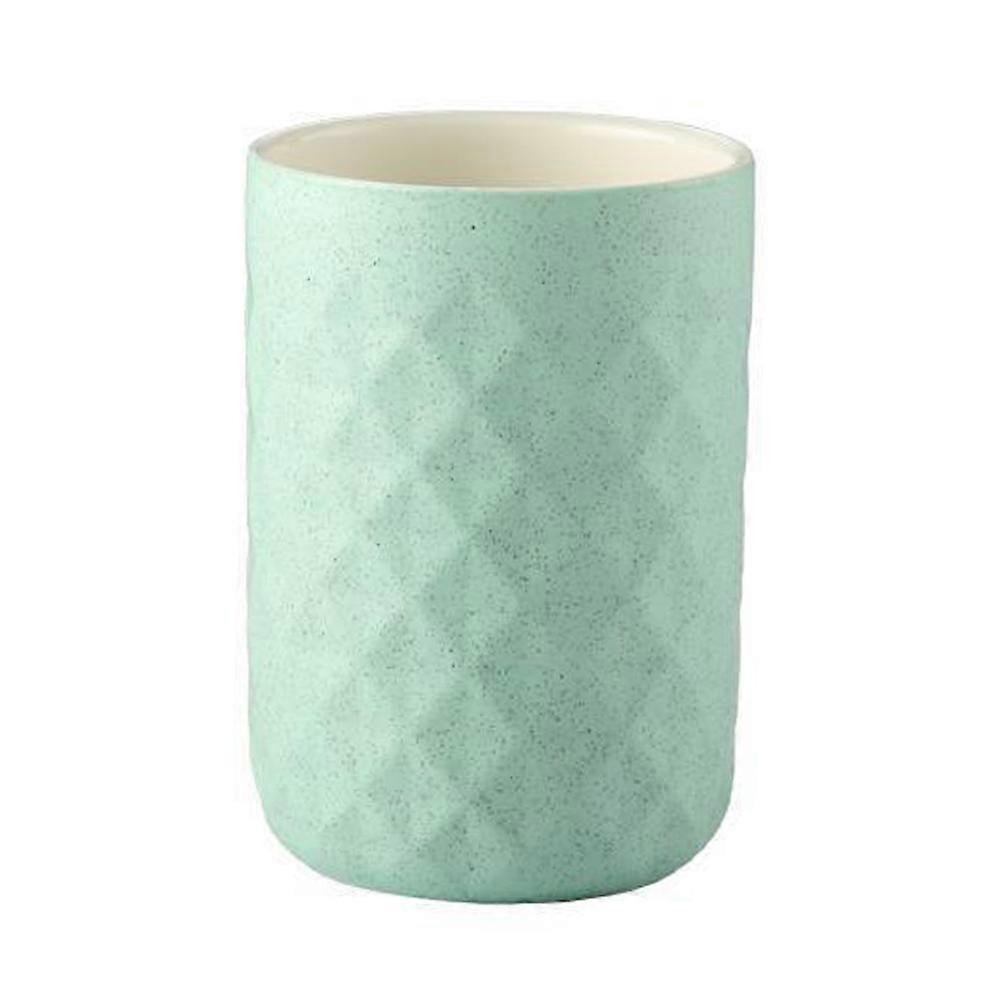 TKdaddyセラミック歯ブラシカップ300MLホームホテルバスルーム用大容量うがい薬カップひし形/グリーン