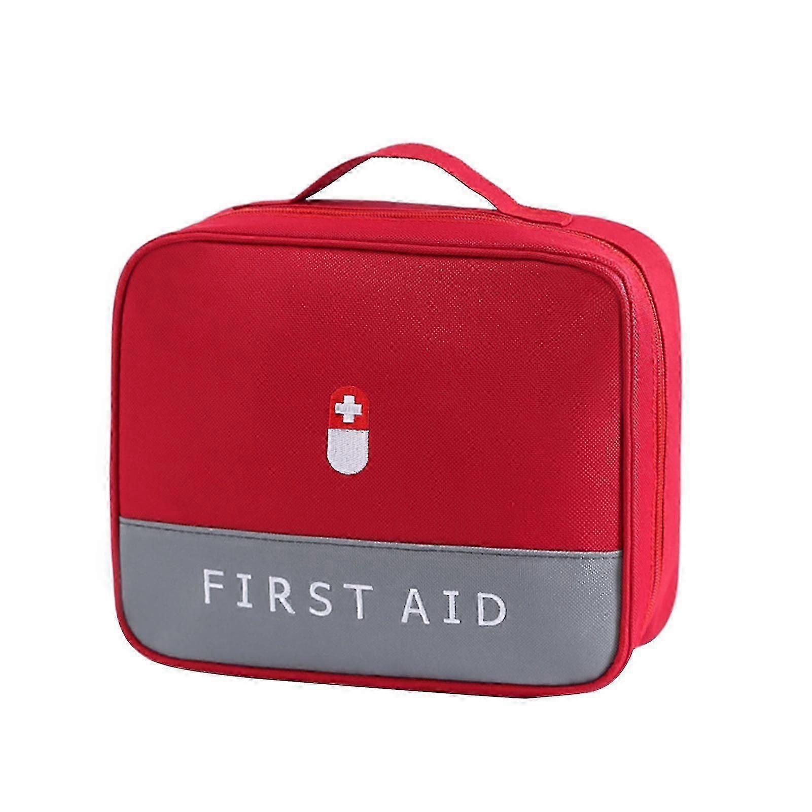 Emergency Storage Bag Large Capacity First Aid Kit Organizer Pouch - Red