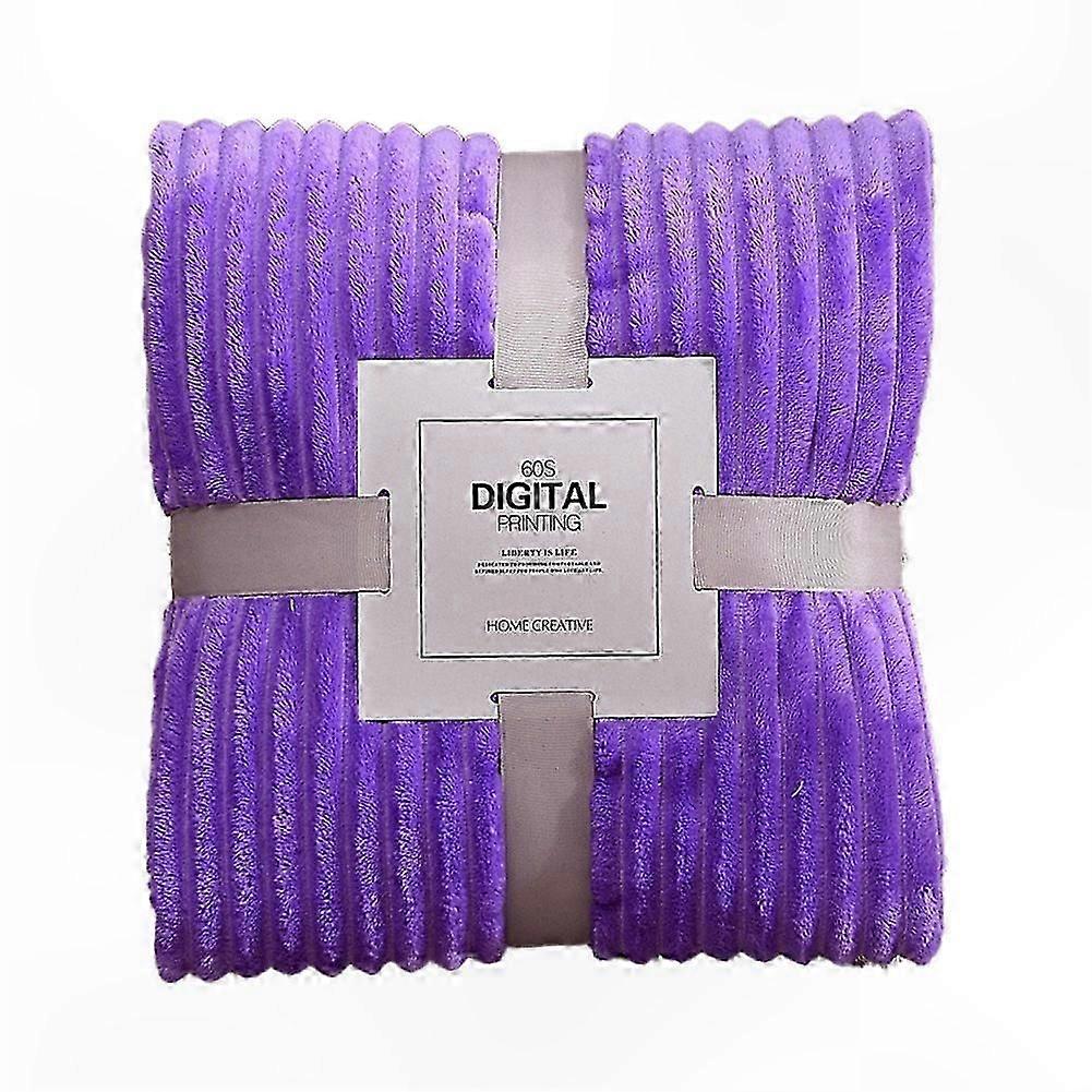 Soft Flannel Fleece Blanket for Sofa and Bed, Solid Color Plush Throw, Cozy Cover for Home Use