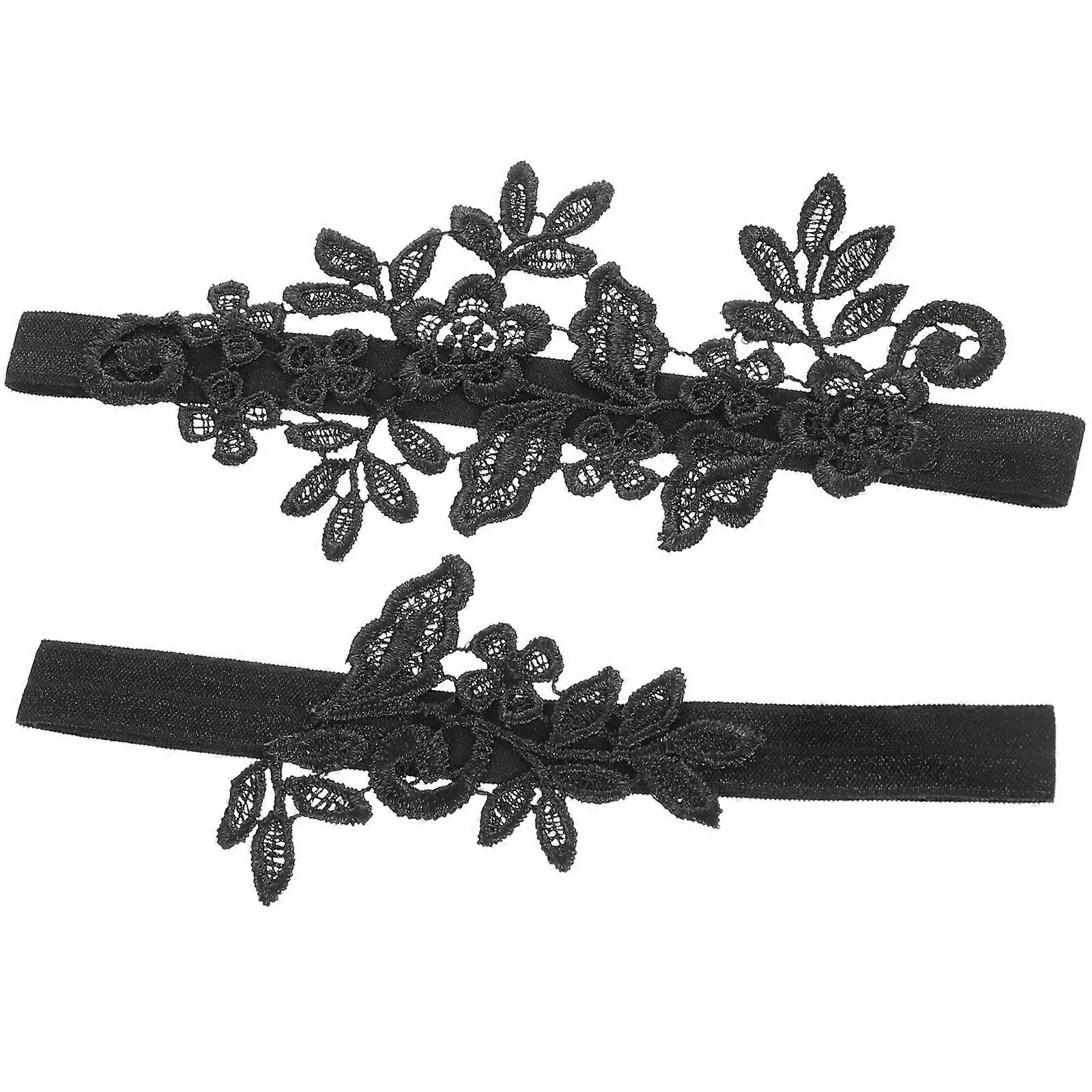 Black Lace Garter for Bride Wedding Decoration with Comfortable Cloth Material