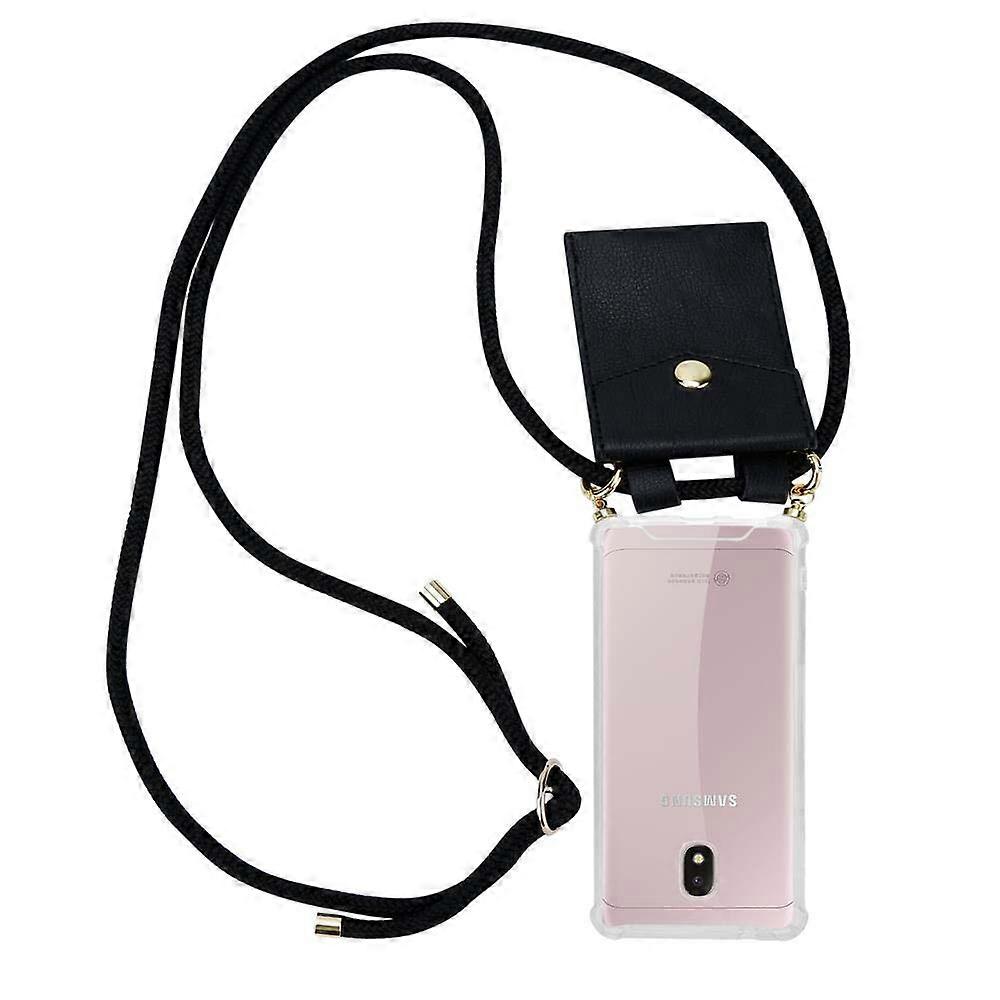 Mobile Phone Chain for Samsung Galaxy J3 2017 Silicone Protective Case - Cord with Golden Elements