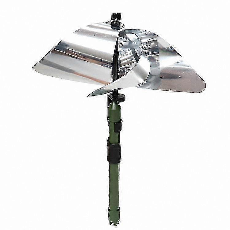Wind-Powered Bird Deterrent with Reflective Surface for Avian Control
