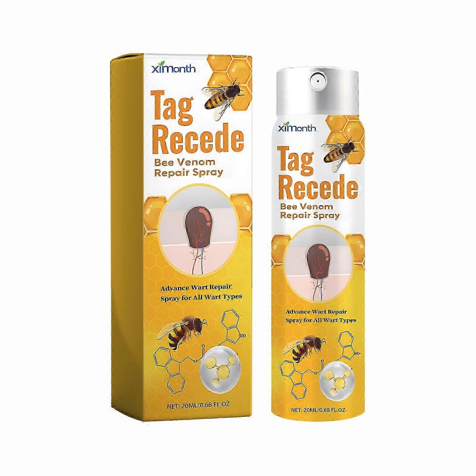 Ximonth 蜂毒いぼ防止ケア スプレー、肉粒、肉ほくろの改善、滑らかな肌の修復、いぼ防止スプレー