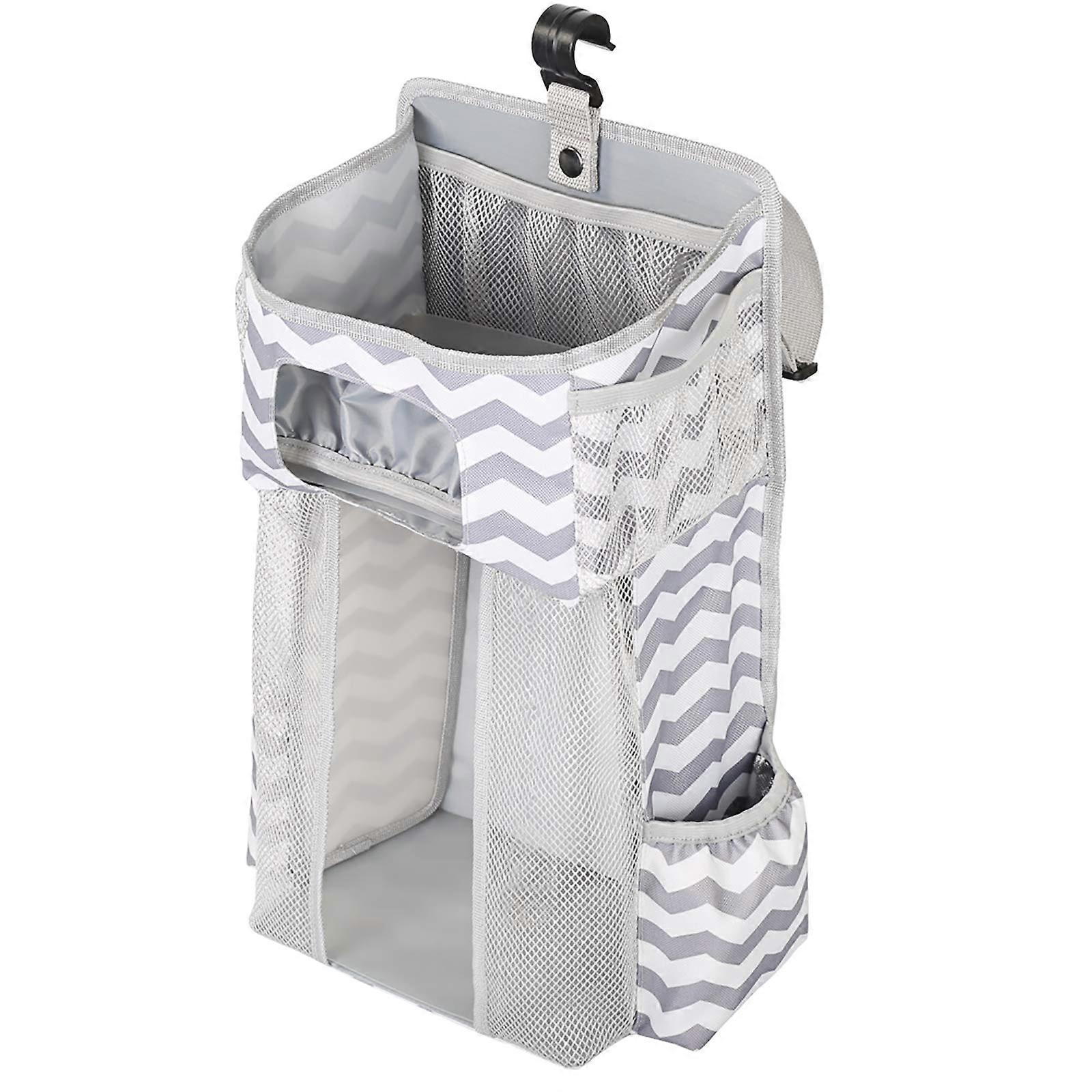 Diaper Caddy Organizer, Hanging Cloth Diaper Holder With Pockets, Wet Bag, Hanging Strap, Keeps Essentials Handy