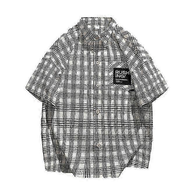 Camicia a quadri a maniche corte da uomo Camicia casual