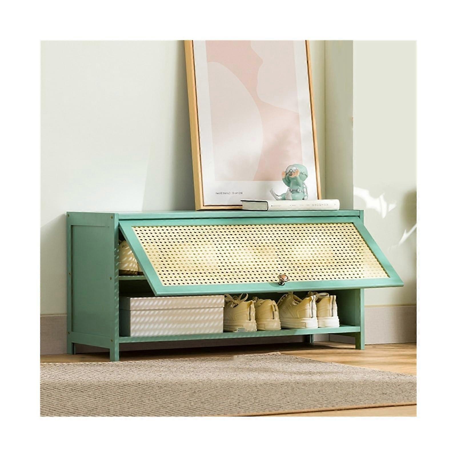 Shoes Rack Shoe Cabinet - Multi-Layer Free Standing Shoe Organizer with Flip-Up Doors, Green Storage for Closet Hallway Bedroom 60x33x40CM