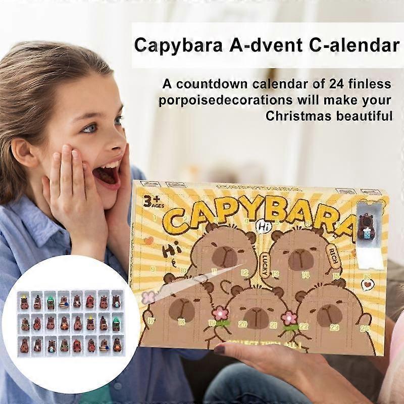Countdown Calendar for Kids 2025 Christmas Countdown Calendars with 3D Capybara Capybara Animal Toys Cute Decorative Home Decor
