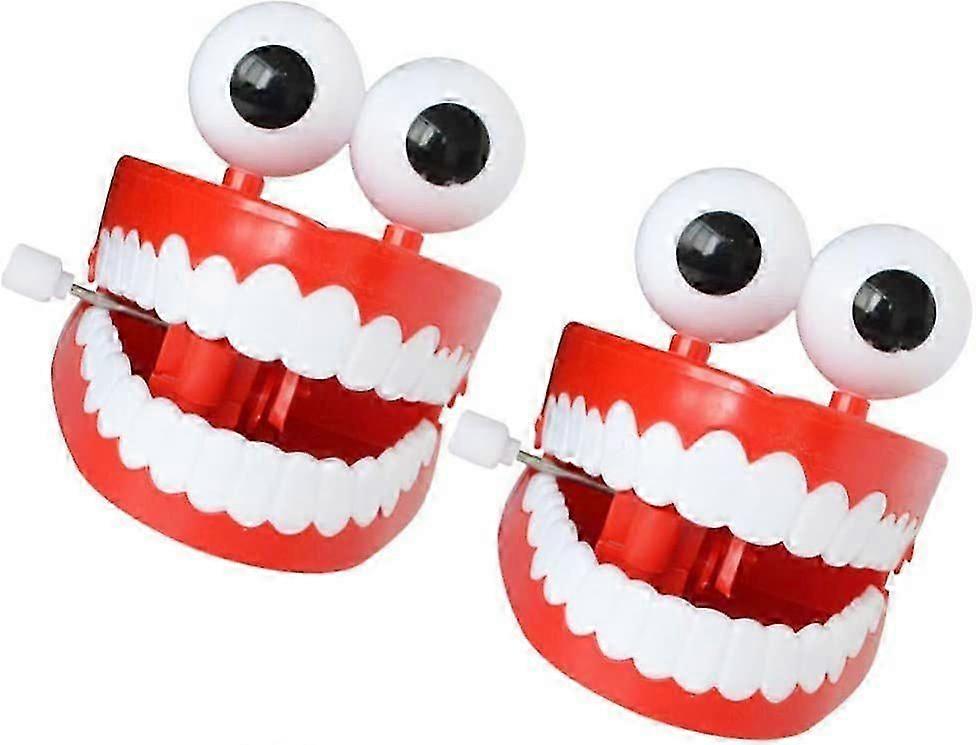 Halloween Clockwork Toy Big White Teeth (without light) 2 Pieces