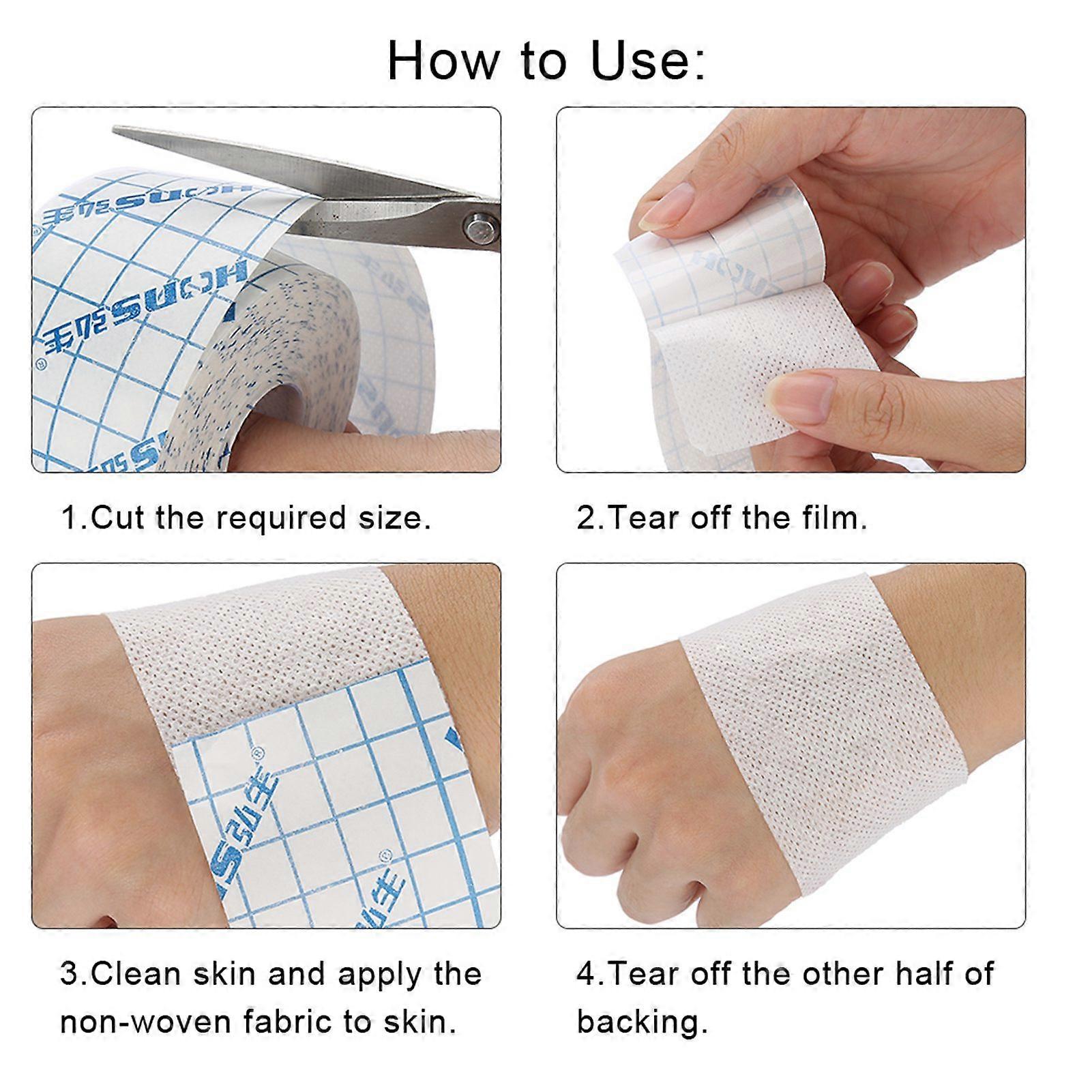 Breathable, non-woven adhesive medical dressing, medical fixation bandage, 15 cm x 10 m