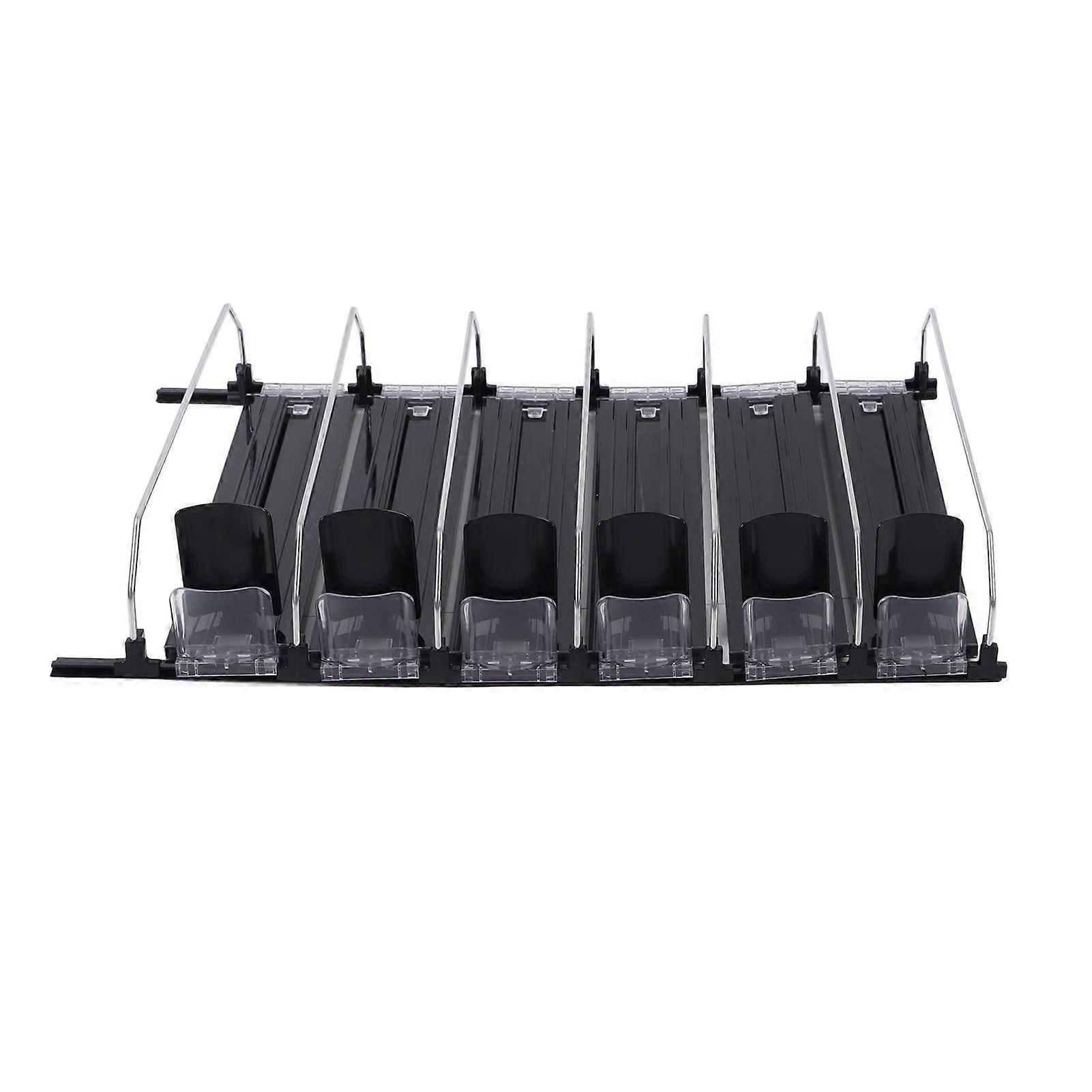 Automatic Drink Pusher Glide Width Adjustable Simple Operation Labor Space Saving Black Self Pushing Can Organizer for Fridge 31cm / 12.2in