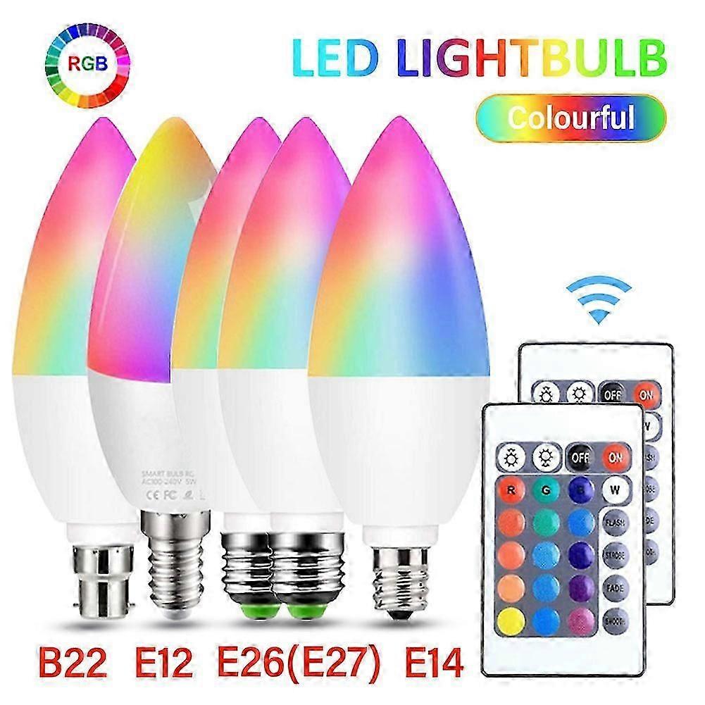 NEW RGB Led Colour Smart Changing Light Bulb Remote E12/E14/E26/E27/B22 Indoor